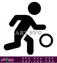 Silhouette Player Dribbling Basketball Game Logo Design SVG