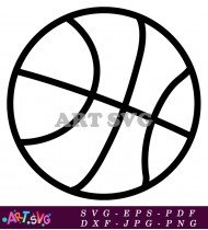 Basketball With Black Lines Graphic Design Vector SVG