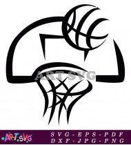 Basketball Shoot Into Hoop Clip Art SVG