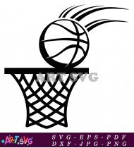 Simple Black Basketball Vector Clipart SVG