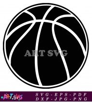 Classic Basketball Icon Simple Black White SVG