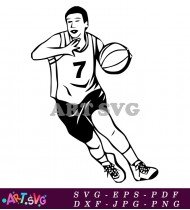 Basketball Player Silhouette In Action SVG