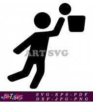 Black and White Basketball Player Vector Clipart SVG