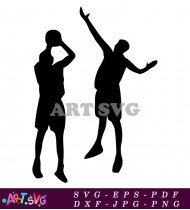 Silhouette of a Basketball Player Holding Ball SVG