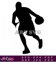 Basketball Player Silhouette Shooting Basket Artwork SVG