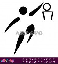 Silhouette of a basketball player shooting. SVG