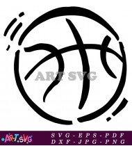 Classic illustration of a basketball with seams. SVG