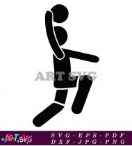 Basketball player silhouette going up for a shot. SVG