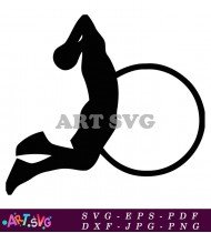 Black Silhouette of Player Shooting Ball SVG