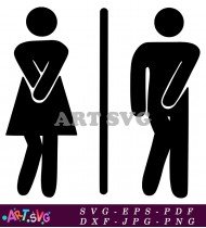 Toilet Sign Silhouette Man Woman SVG