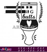 Flush Toilet Brush Funny Bathroom Sign SVG