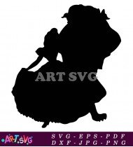 Beast And Belle Silhouette Vector Illustration SVG