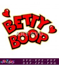 Betty Boop Cartoon Character Word Art Illustration SVG 2