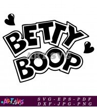 Betty Boop Cartoon Character Word Art Illustration SVG 3