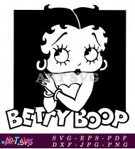 Betty Boop Cartoon Character Word Art Illustration SVG 4