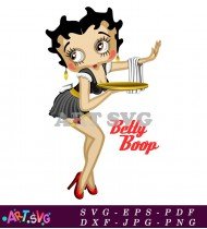 Betty Boop Cartoon Character Waitress Illustration SVG 2