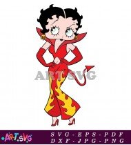 Betty Boop Devil Cartoon Character Illustration SVG