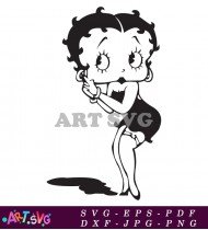 Cartoon Betty Boop Vintage Clipart Design SVG