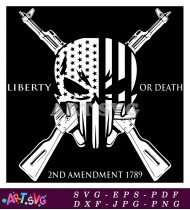 2nd Amendment Skull Liberty or Death Guns SVG 1