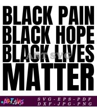 Black Pain Hope Lives Matter Barbed Wire Sign SVG 4