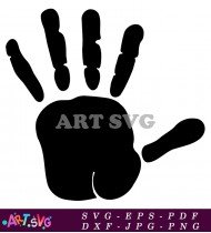 Black Hand Raised High Up Silhouette Graphic SVG