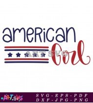 American Girl Patriotic Design Vector Graphic SVG