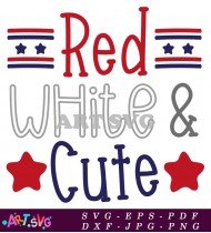 Red White And Cute Patriotic American Design SVG