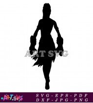 Black Panther Silhouette Running Design Vector Illustration SVG