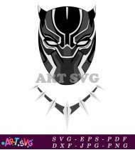 Black Panther Mask Logo Design With Claws SVG