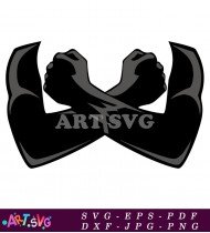 Black Panther Silhouette Fist Vector Design SVG