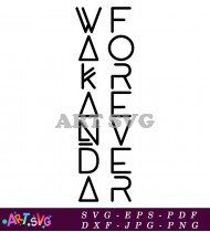 Wakanda Forever Black Panther Logo Design SVG