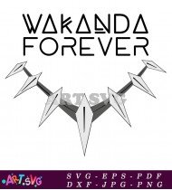 Wakanda Forever Black Panther Necklace Logo SVG