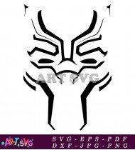 Black Panther Head Silhouette Vector Image SVG