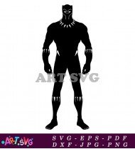 Black Panther Standing Silhouette Vector Art SVG