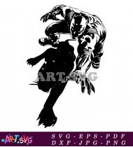 Black Panther Running Silhouette Vector Art SVG