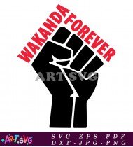 Wakanda Forever Black Panther Fist Graphic SVG 2