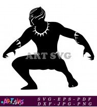 Black Panther Character Silhouette Vector Art SVG