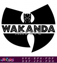 Wakanda Symbol With Black Panther Mask SVG