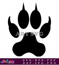 Paw Print Vector Black Panther Symbol SVG