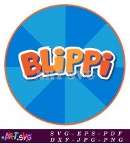 Blippi Logo On Blue Round Background Design SVG