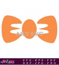 Orange And Blue Bow Tie Cartoon Clipart SVG