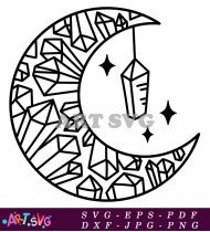 Modern Moon Phase Bohemian Aesthetic Art SVG 1