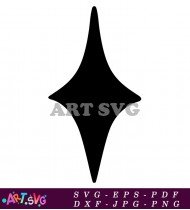 Black and White Minimalist Star Art SVG 1