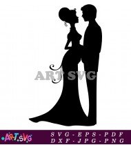 Wedding Bride Groom Silhouette Couple SVG