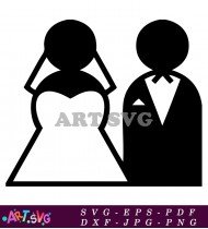 Bride Dress Silhouette Wedding Illustration Vector SVG