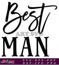 Best Man Wedding Silhouette Clipart Design SVG