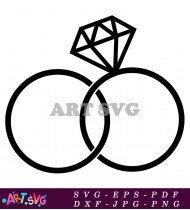 Wedding Rings Gold Diamond Engagement Couple Love SVG