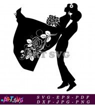 Bride and Groom Silhouette Wedding Couple SVG