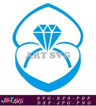 Diamond Ring Engagement Wedding Simple Design Vector SVG