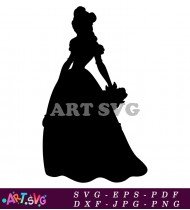 Wedding Gown Silhouette Illustration Dress Pattern SVG